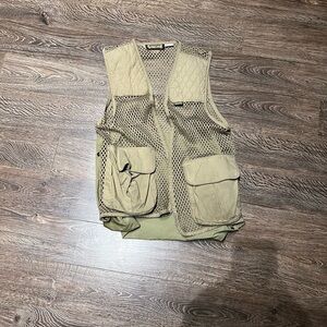 Remington Green and Khaki Fishing vest with Bag in the Back